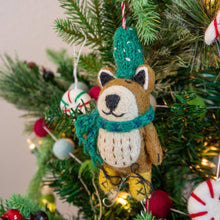 Load image into Gallery viewer, Brown Bear on Skates Eco Wool Ornament