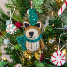 Load image into Gallery viewer, Brown Bear on Skates Eco Wool Ornament