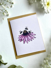 Load image into Gallery viewer, Echinacea + Bees Blank Card