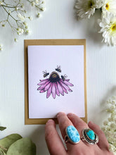 Load image into Gallery viewer, Echinacea + Bees Blank Card