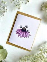 Load image into Gallery viewer, Echinacea + Bees Blank Card
