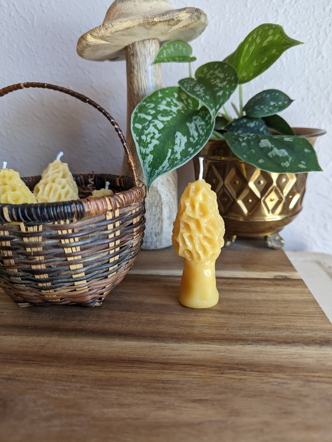 Mini Morel Beeswax Candle