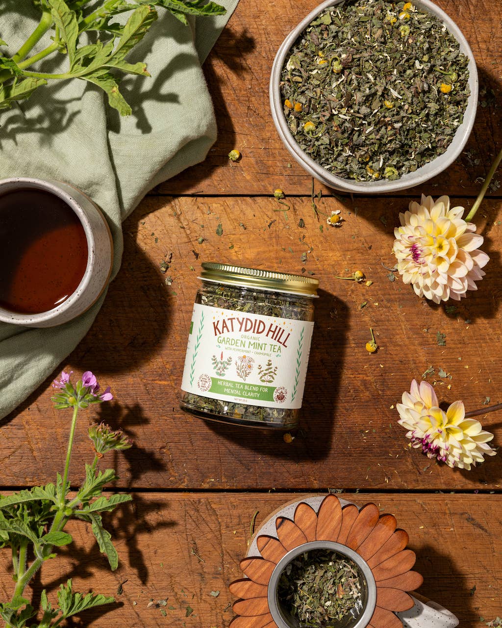 Garden Mint Tea - organic herbal tea blend for mental clarity