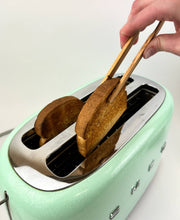 Load image into Gallery viewer, Olive Wood Toaster Tongs

