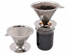 Load image into Gallery viewer, Stainless Steel Pour Over Drip Coffee Filter for Mason Jars
