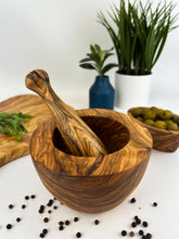 Load image into Gallery viewer, Classic Olive Wood Mortar &amp; Pestle
