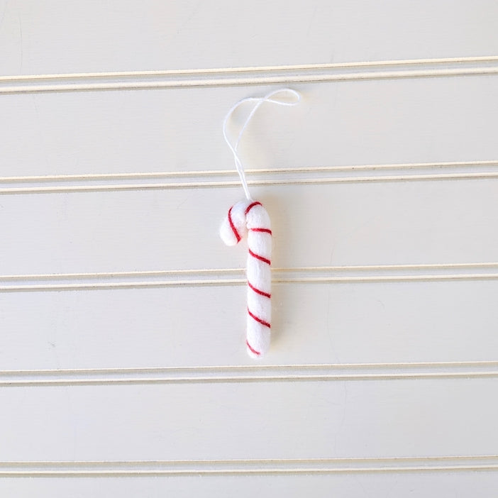 Candy Cane Wool Ornament
