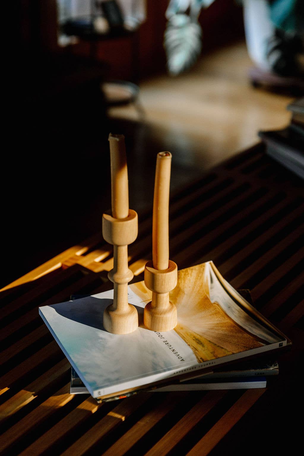 Hand-Turned Maple Candle Holders